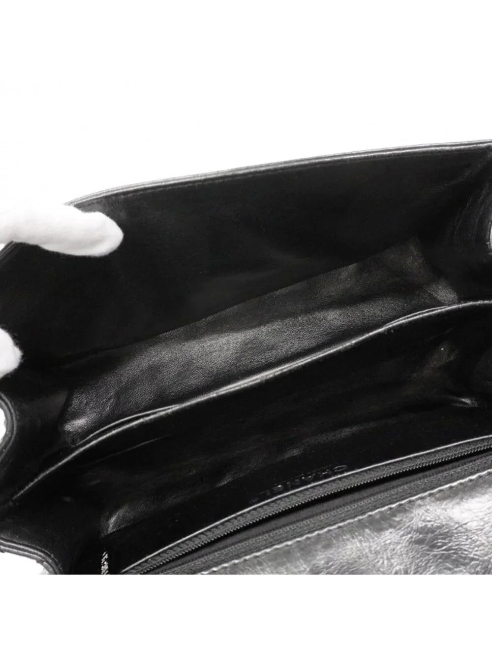 Chanel Shoulder Bag 2.55 Calfskin Black Silver